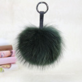 15cm Fluffy Pompom Bag Pendant Charm Raccoon Fur Ball Leather Strap Keychain Keyring